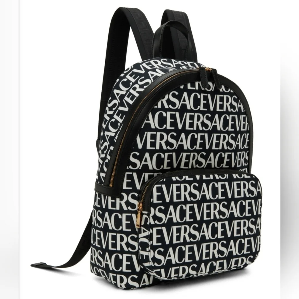 Versace Monogrammed Backpack with Gold Hardware and Black Leather (BRAND NEW ) - Picture 5 of 16